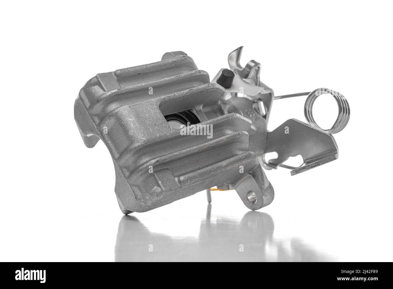 Car rear brake caliper isolated on white background Stock Photo Alamy