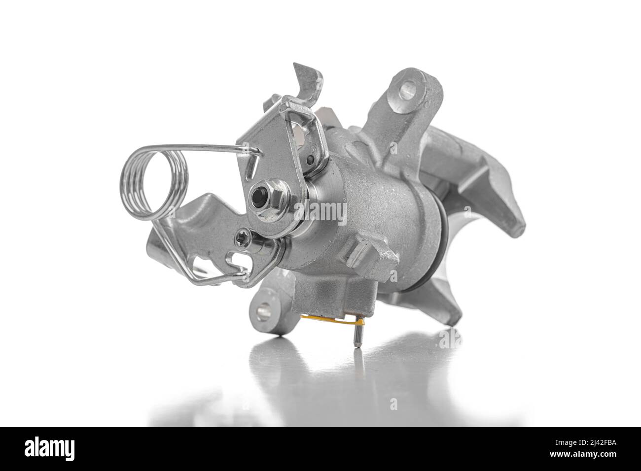 Car rear brake caliper isolated on white background Stock Photo Alamy