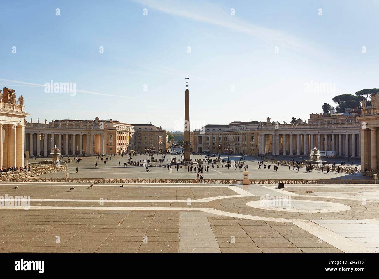 Vatican, Italy - October 16, 2021: View of St. Peter's Square in Vatican in sunny day Stock Photo