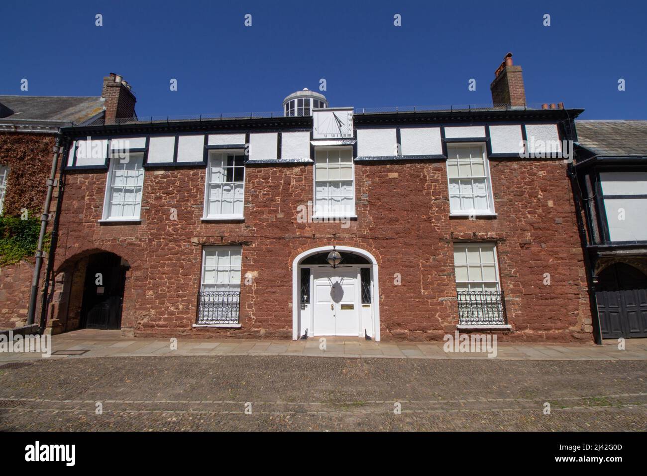 EXETER, UK JULY 18, 2021 historic and listed building on Cathedral