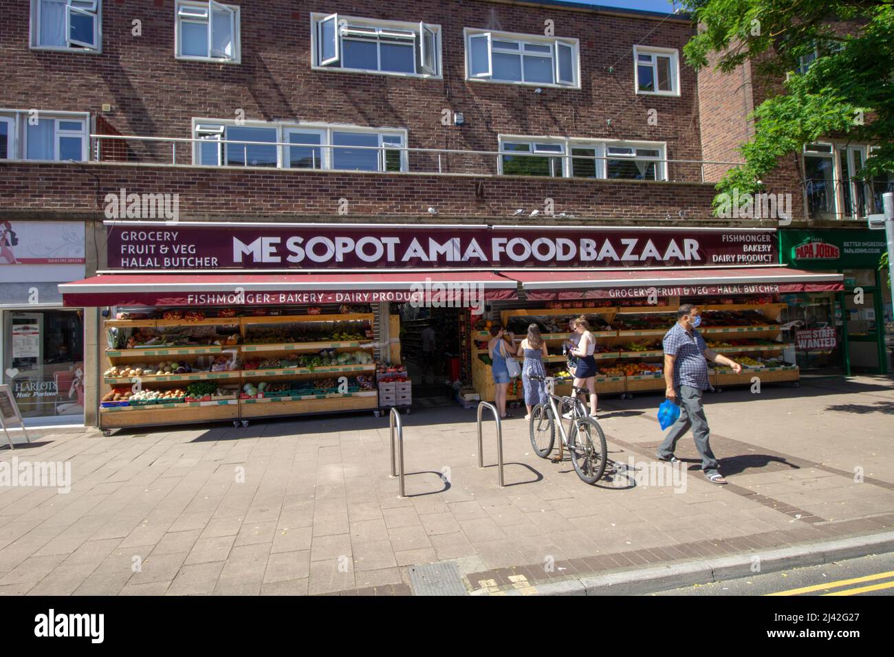 EXETER, UK JULY 18, 2021 Mesopotamia Food Bazaar on Sidwell Street Stock Photo Alamy