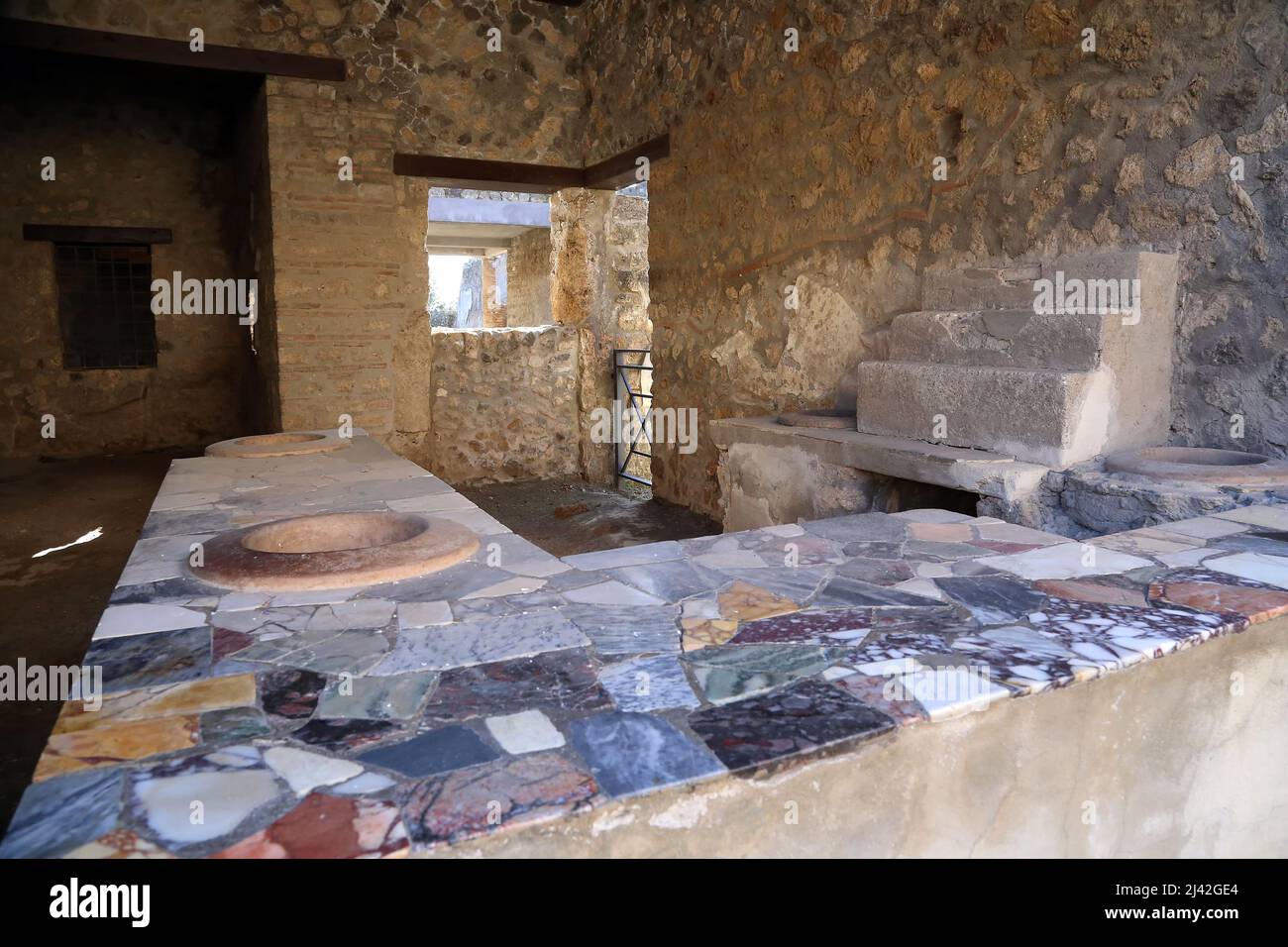 Pompeii. Italy. January 5, 2020. View of a shop in the ancient Pompeii ...