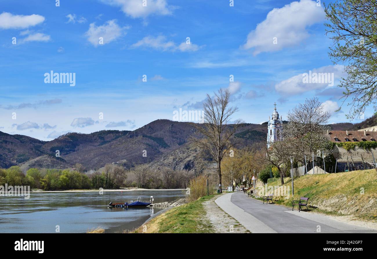 Scenic view of Durnstein on a spring day Stock Photo