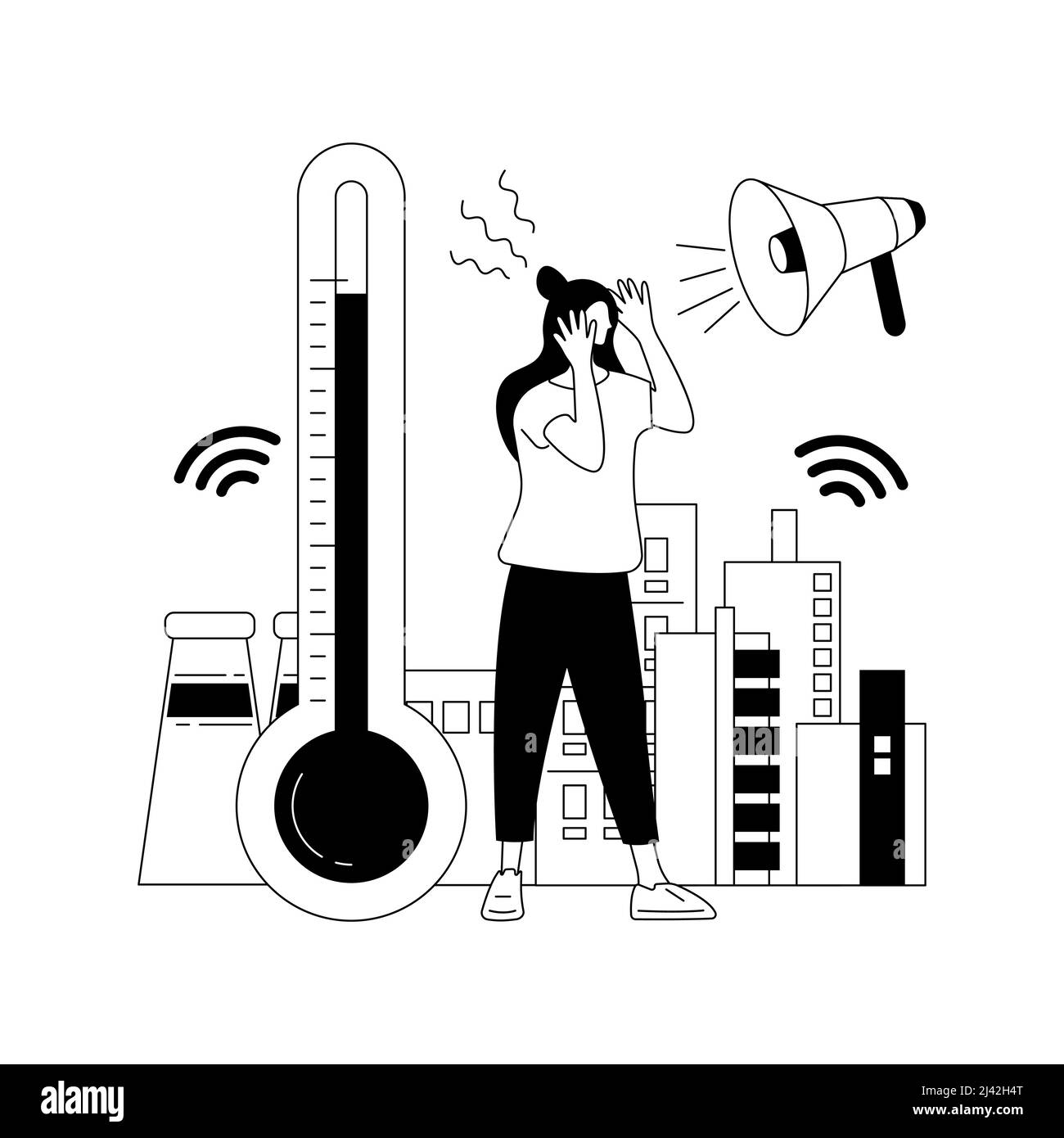 High stress levels abstract concept vector illustration. Stress and mental health, high cortisol level, anxiety and depression cause, crisis managemen Stock Vector