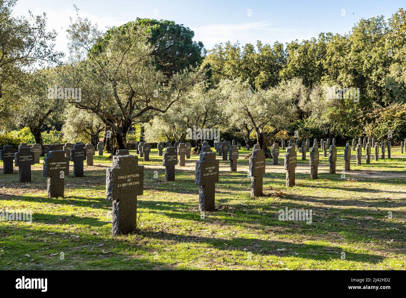 Military cemetery located near the Monastery of Yuste in the municipality of Cuacos de Yuste, Jarandilla De La Vera, Caceres, Extremadura, Spain Stock Photo