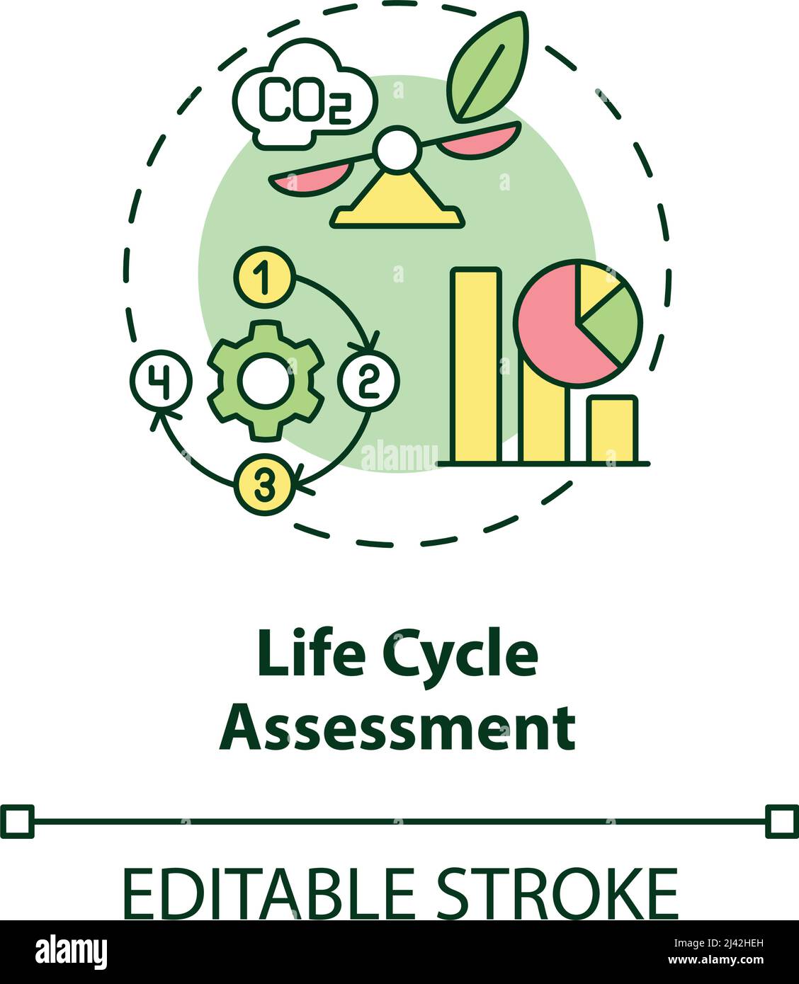 Life cycle assessment concept icon Stock Vector