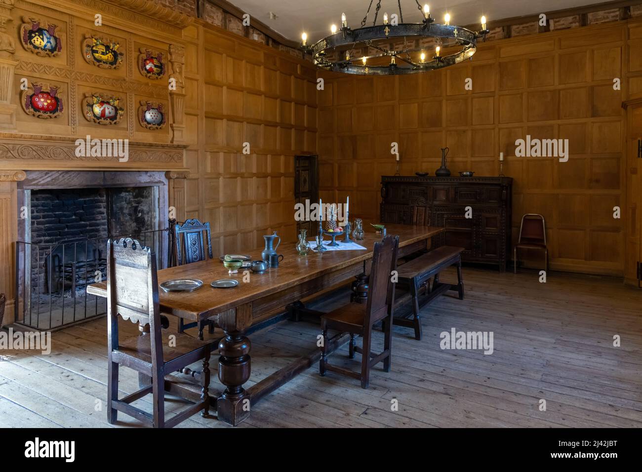The Great Chamber in Harvington Hall, a 16th century moated medieval
