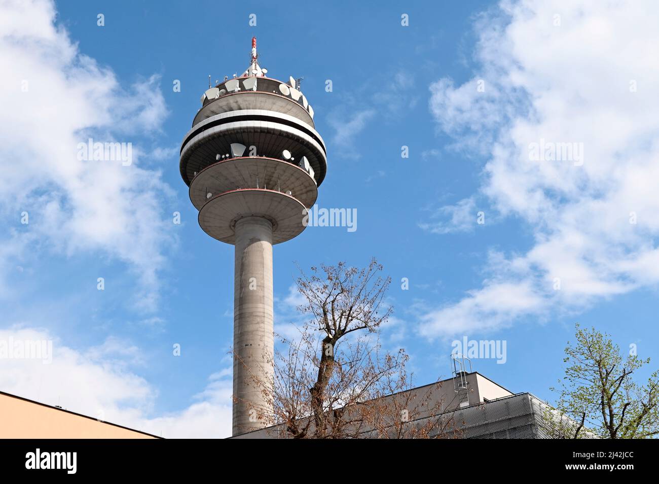 Vienna, Austria. Vienna Arsenal radio tower of A1 Telekom Austria Stock Photo