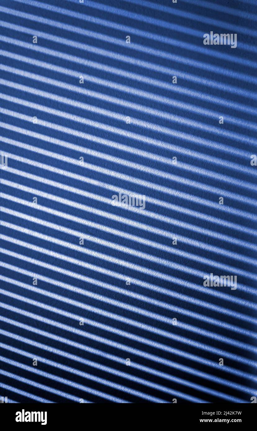 Blinds shade on a blue wall. Abstract summer background texture Stock ...