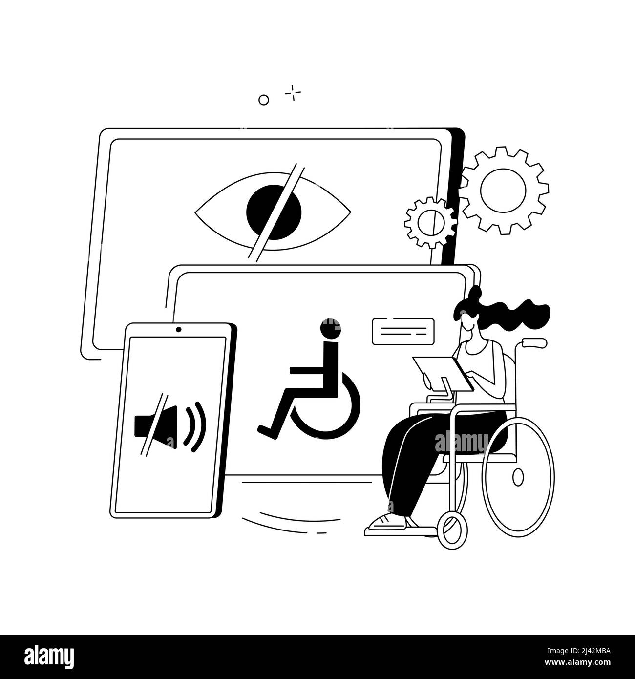 Electronic accessibility abstract concept vector illustration