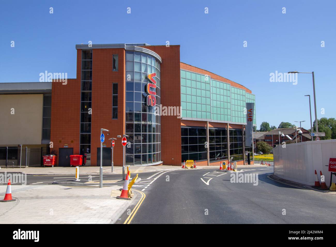 EXETER, UK JULY 18, 2021 The newly refurbished Vue cinema on Cheeke Street opposite the new