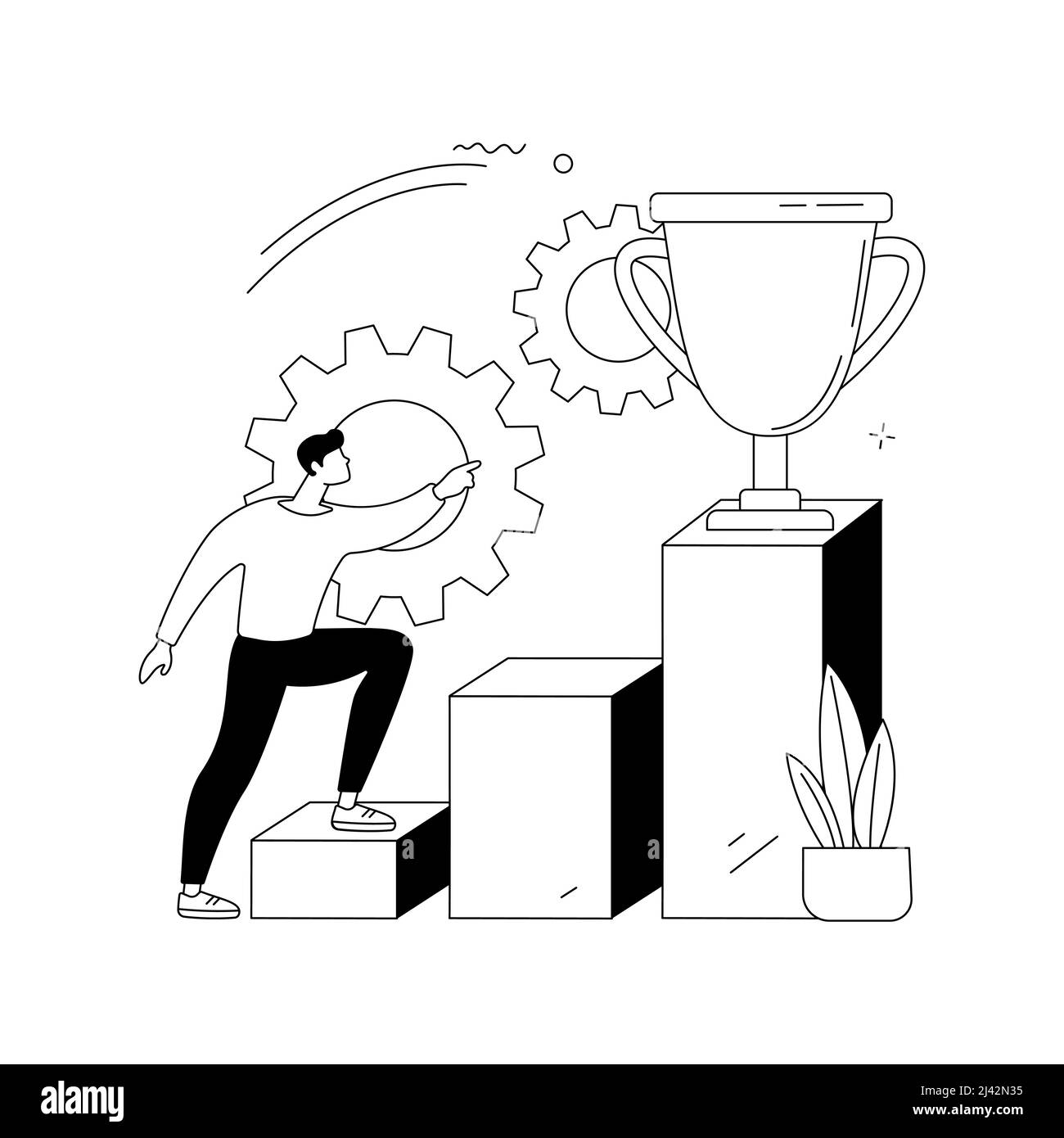 Ambition abstract concept vector illustration. Business ambition, determination, setting big goal, making fast career, self-confident, getting what yo Stock Vector