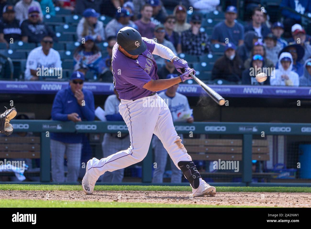 April 10 2022: Colorado center fielder Yonathan Daza (2) in action