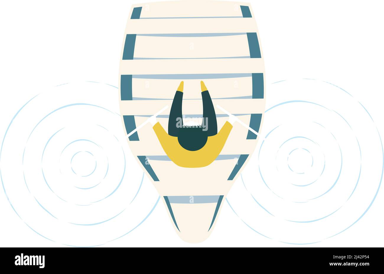 Fisherman rowing boat Stock Vector Images - Alamy
