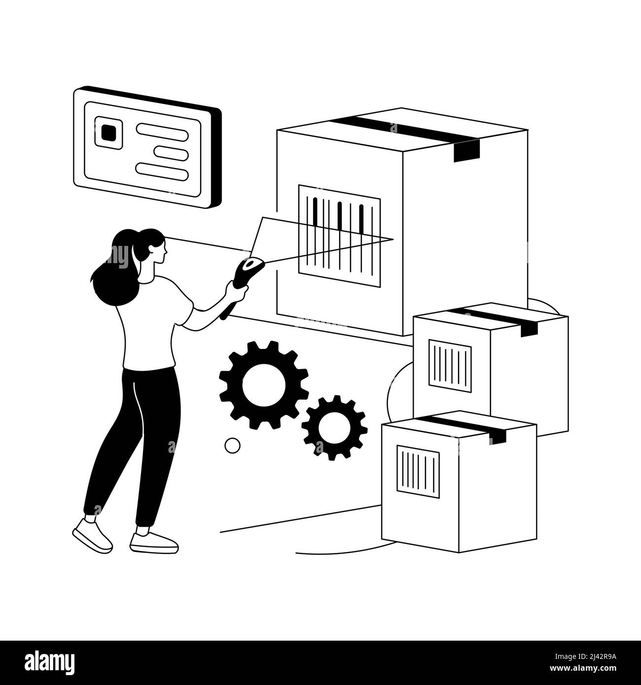 Barcode scanning abstract concept vector illustration. Barcode