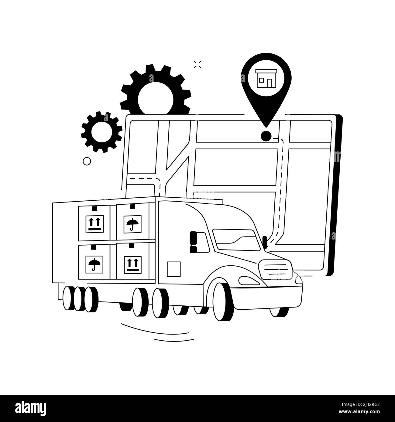 Delivery point abstract concept vector illustration. Delivery point