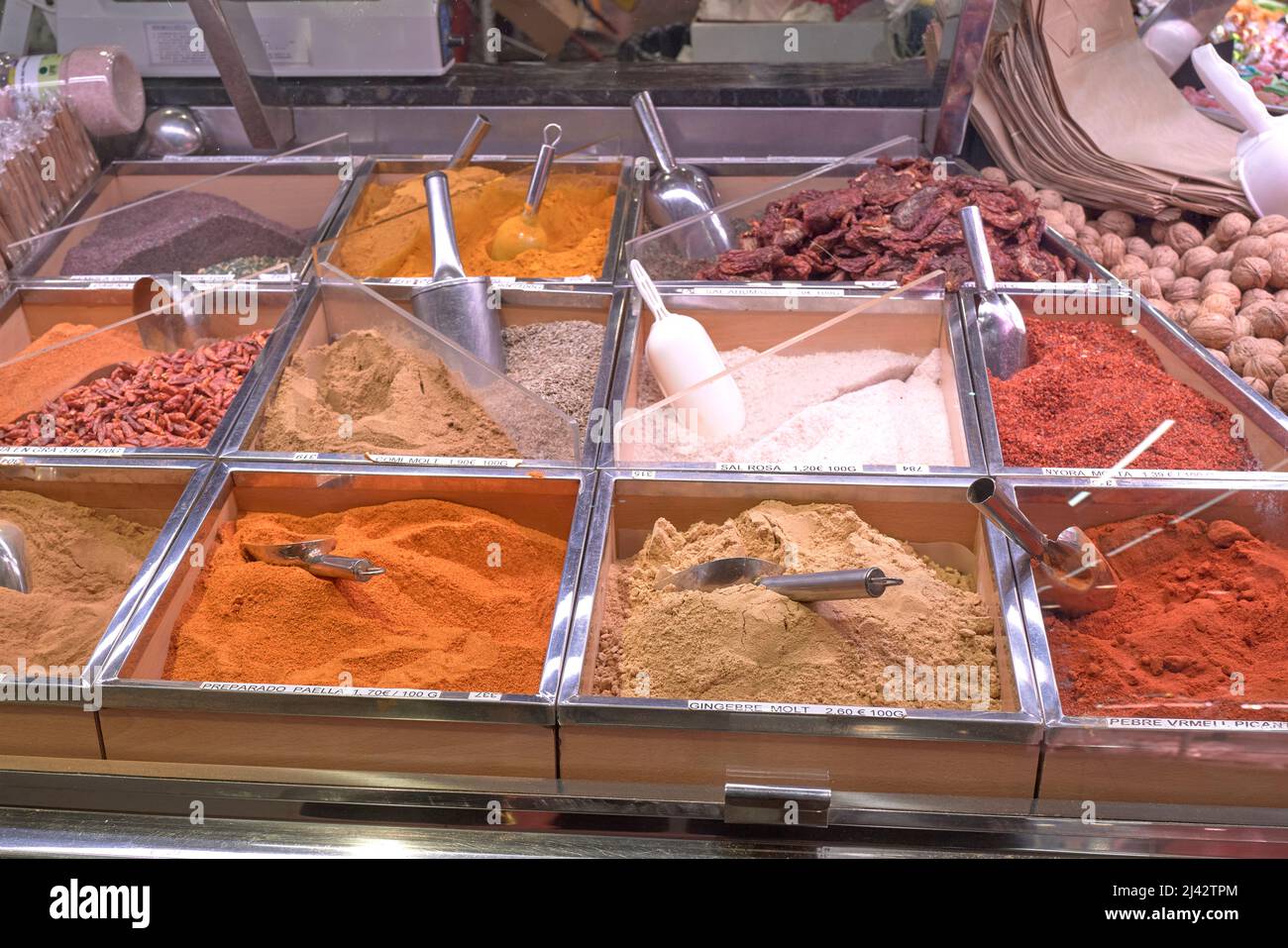 Some Spices in Spain, Barcelona Market Stock Photo