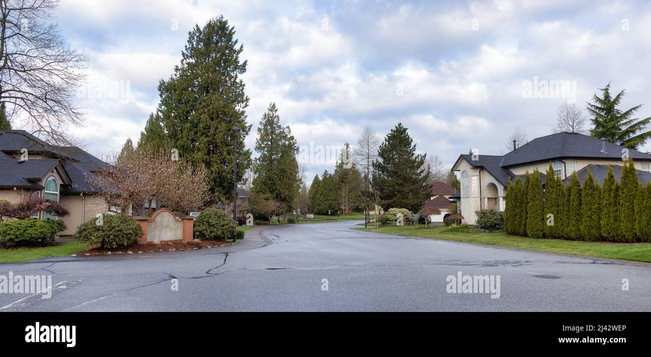 Fraser Heights, Surrey, Vancouver, BC, Canada. Street view in the
