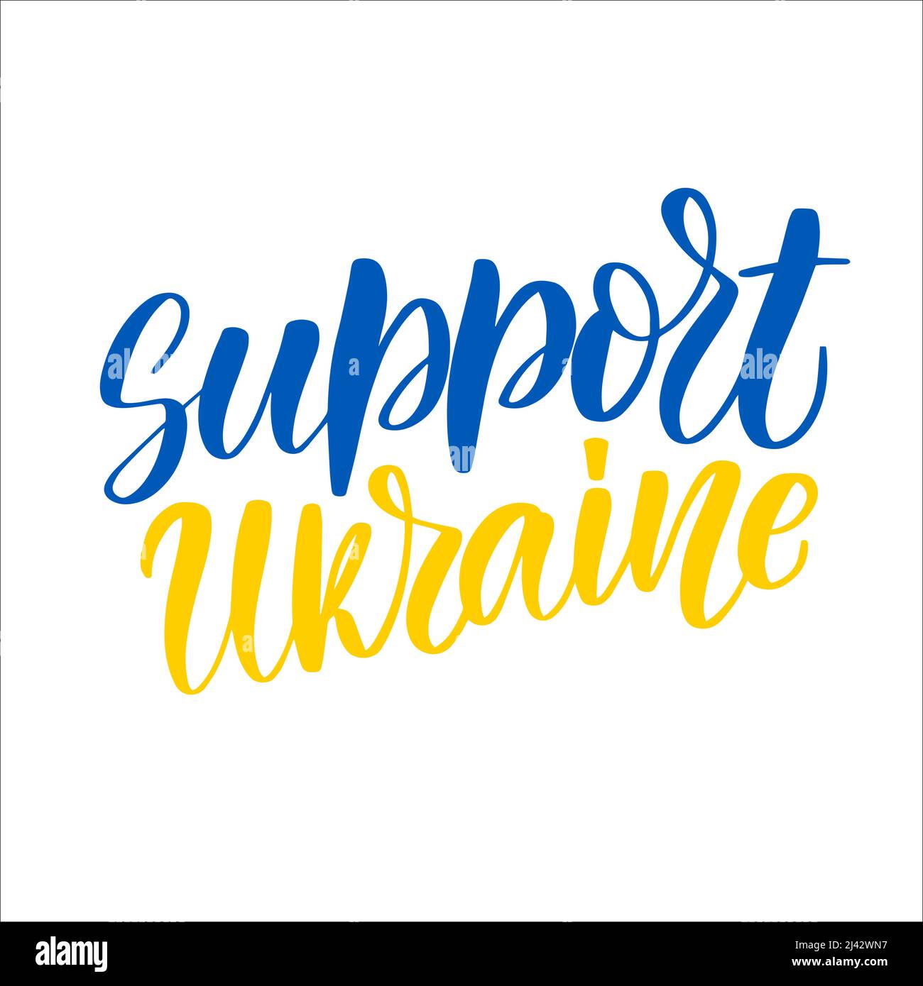 Support Ukraine. Pray for Ukraine peace concept illustration. Blue and