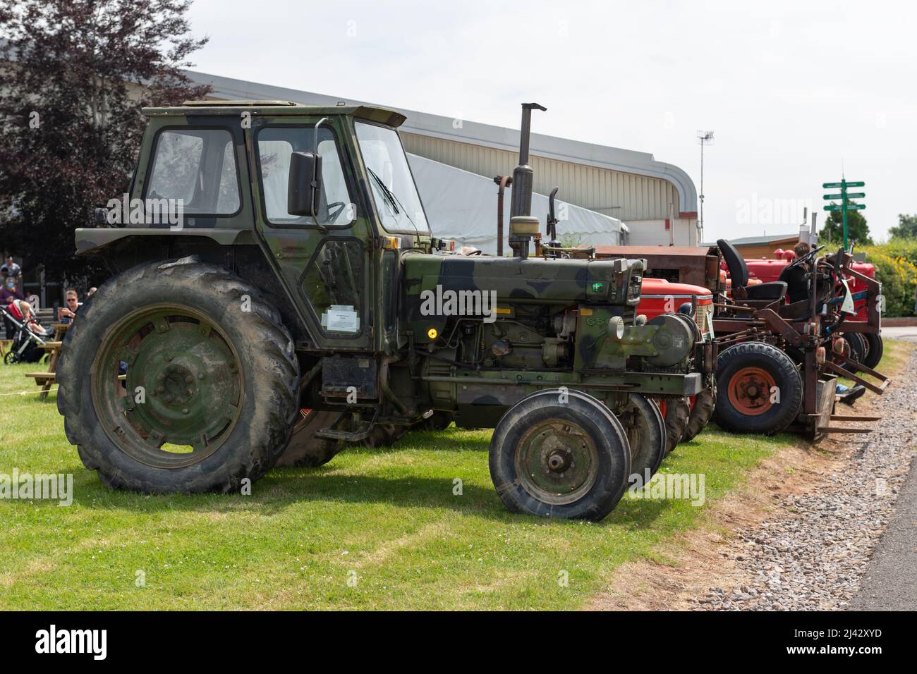 Honiton.Devon.United Kingdom.July 2nd 2021.A Volvo BM T650 tractor formerly used by the Swedish army is on display at the Devon county show Stock Photo