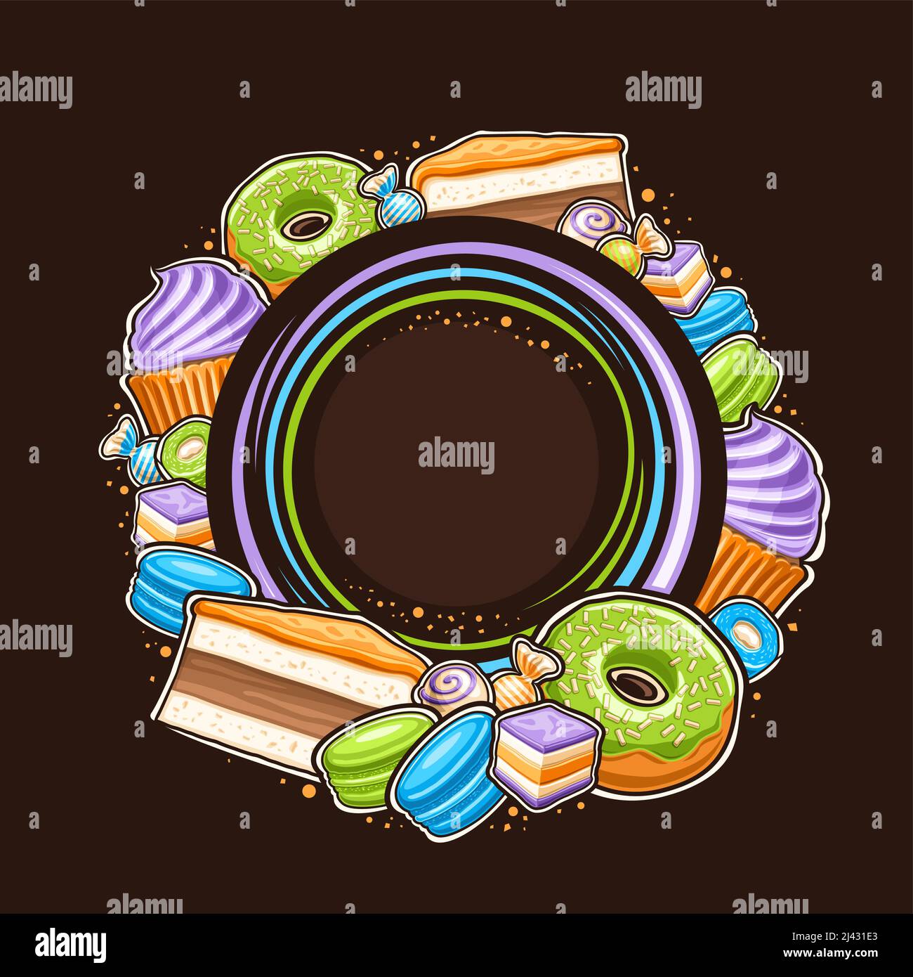 Vector frame for Patisserie with copy space, decorative sign board with ...