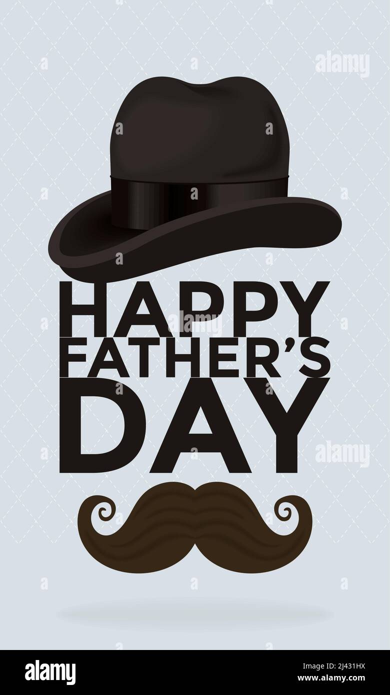 happy fathers day card with hat Stock Vector Image & Art - Alamy