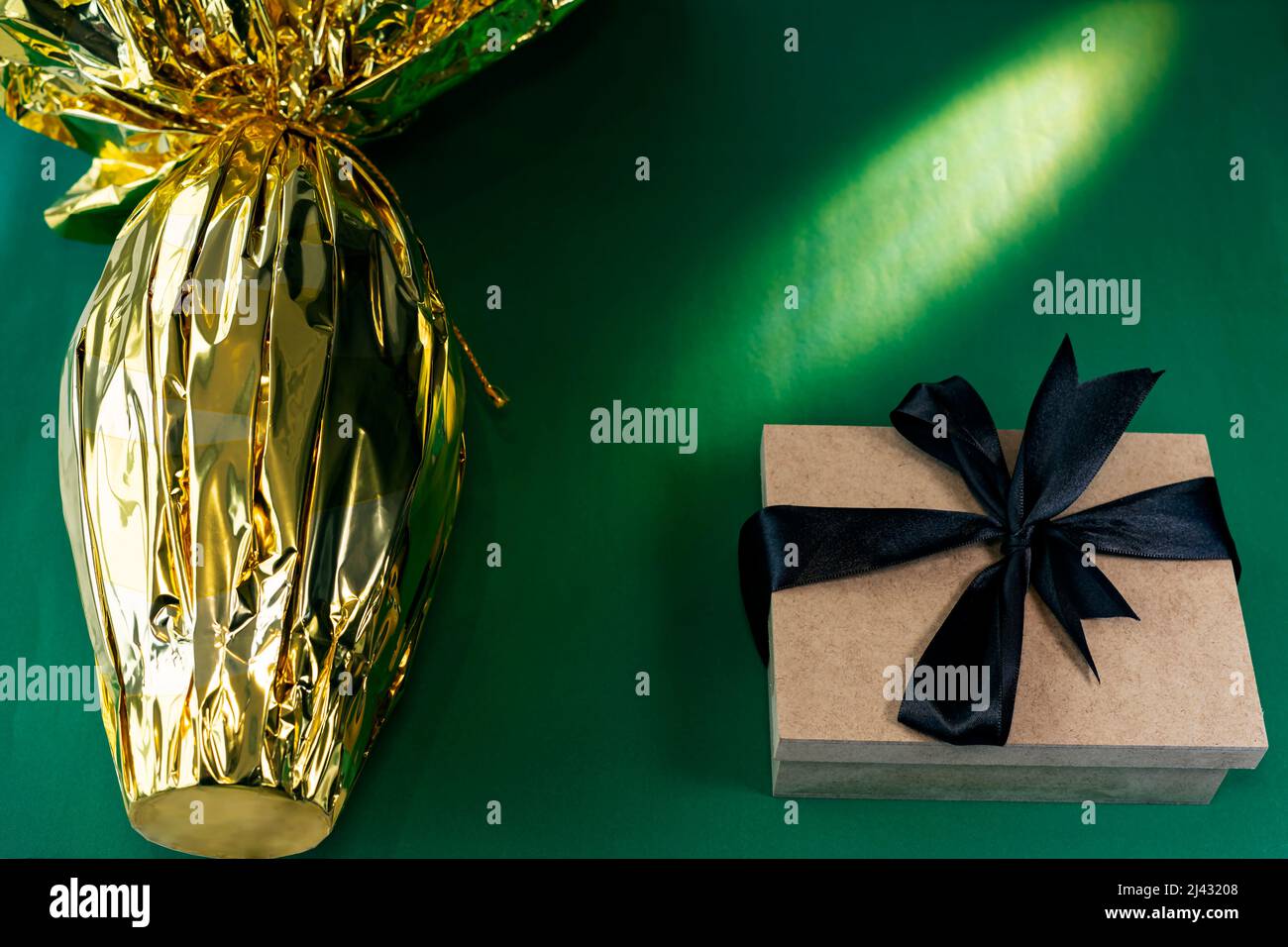 Easter egg with a gift. Stock Photo
