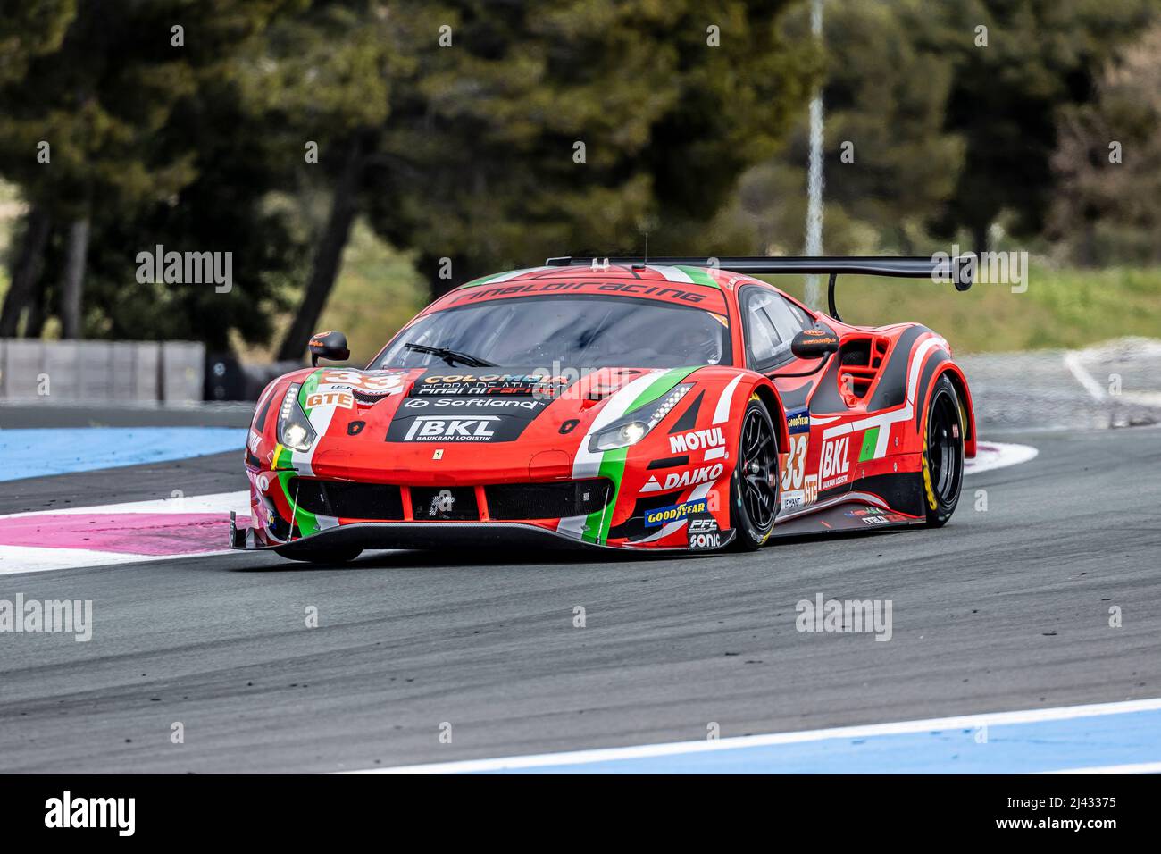 33 Crestani Fabrizio (ita), HOOK Christian (ger), TUNJO Oscar (col), Rinaldi Racing, Ferrari 488 GTE, action during the Official Prologue of the 2022 ELMS European Le Mans Series on the Paul Ricard circuit from April 11 to 12, in Le Castellet, France - Photo Marc de Mattia / DPPI Stock Photo