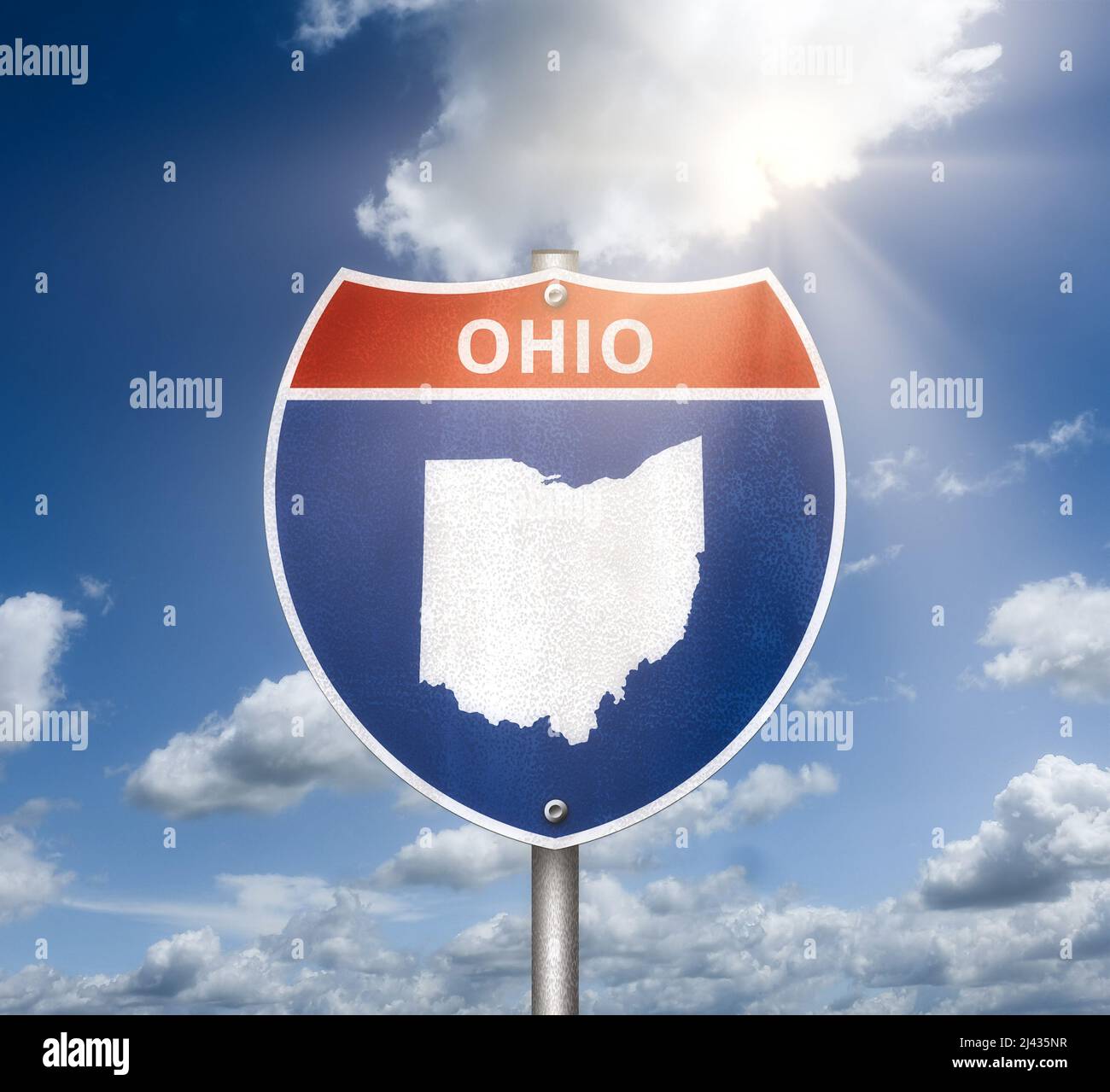 Direction to the Buckeye State of Ohio Stock Photo