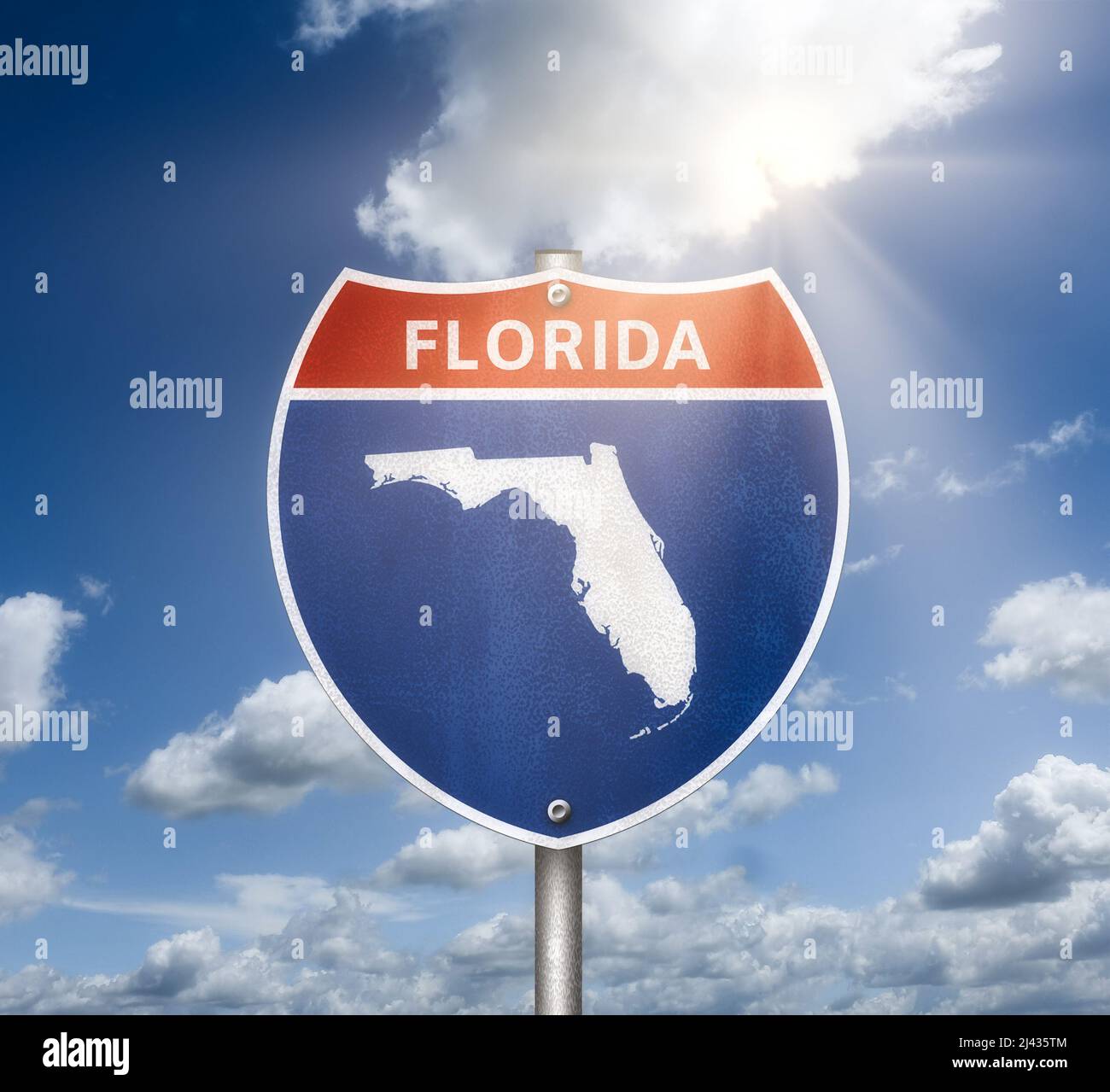 Direction to the Sunshine State of Florida Stock Photo
