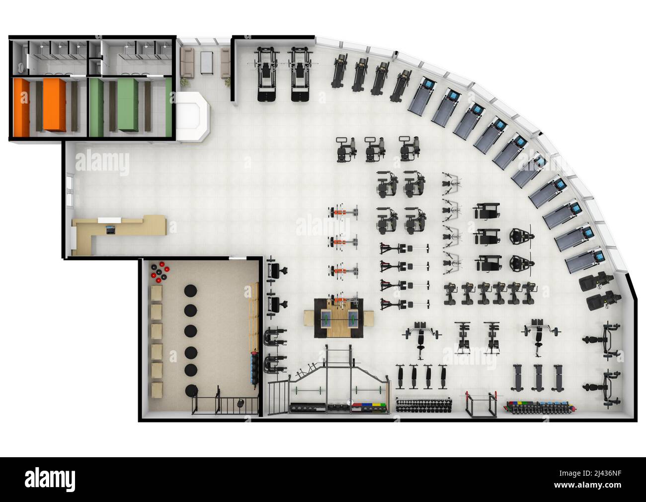 Floor plan gym. Fitness center 3d illustration. Fitness. Gym. Fitness club.  Gym interior design Stock Photo - Alamy