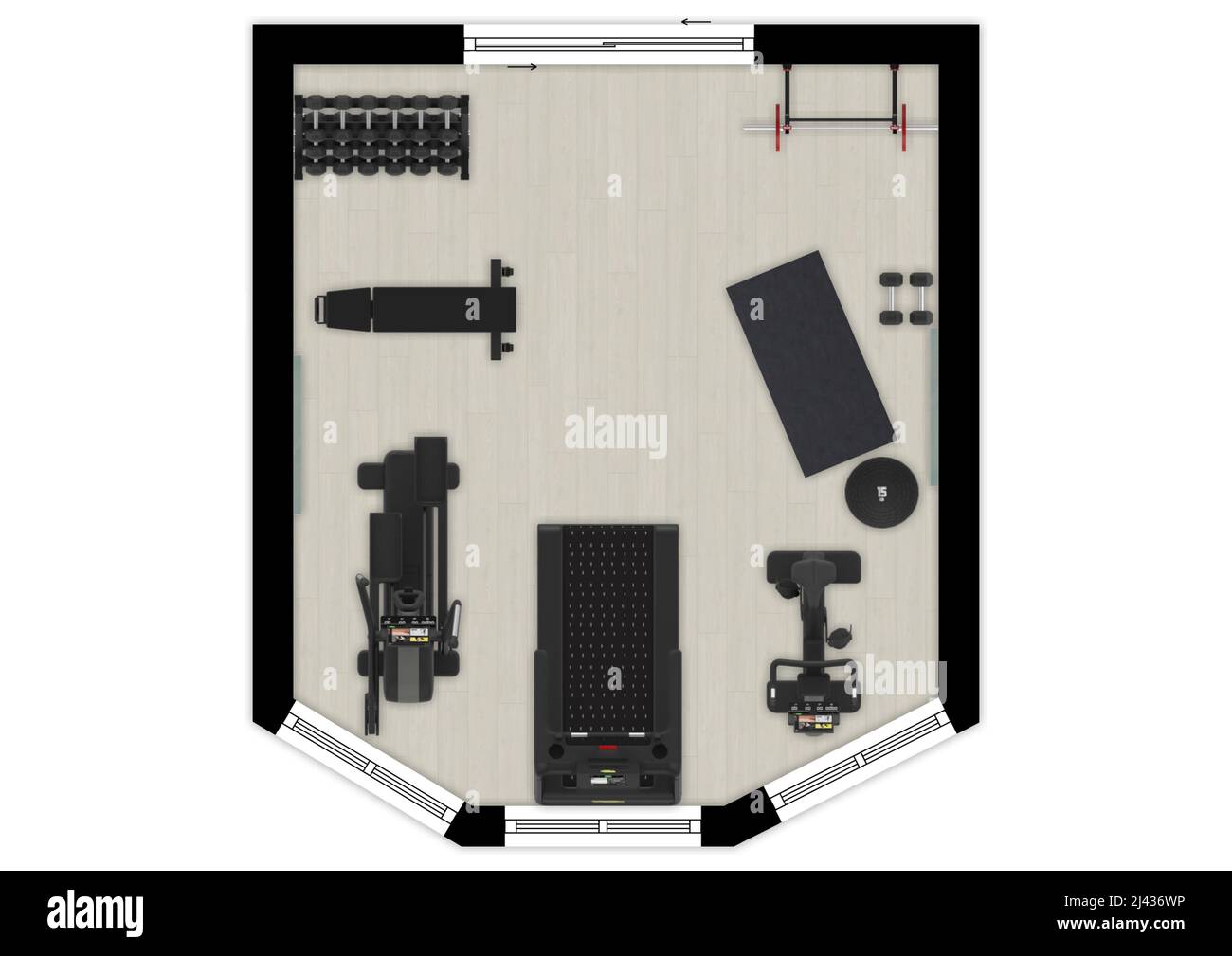 Floor plan gym. Fitness center 3d illustration. Fitness. Gym. Fitness ...