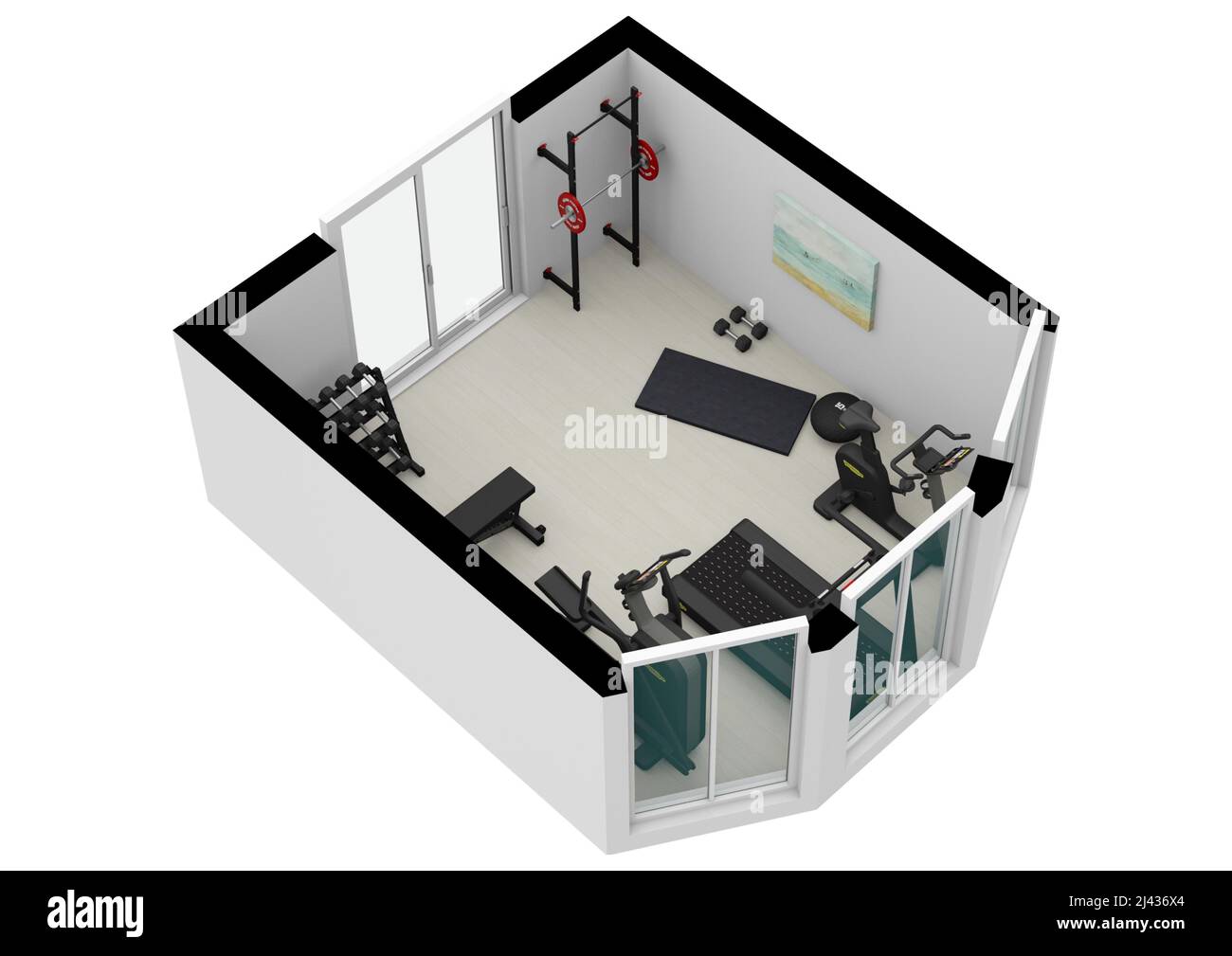 Floor plan gym. Fitness center 3d illustration. Fitness. Gym. Fitness ...