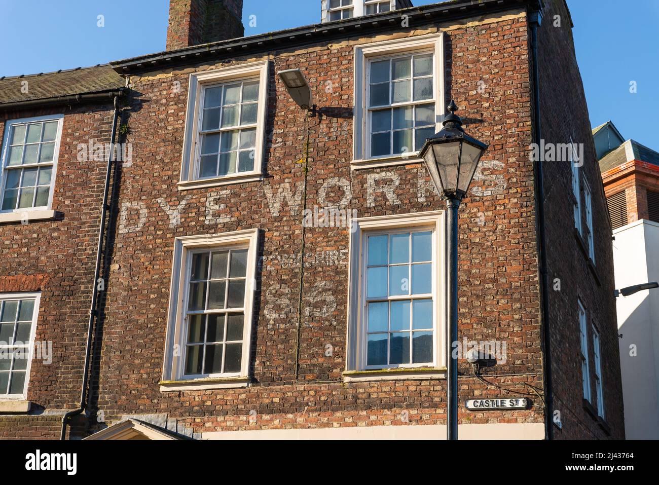 Carlisle, England - United Kingdom - March 17th, 2022: Old Dye Works building on Castle Street in Carlisle Towne Center. Stock Photo