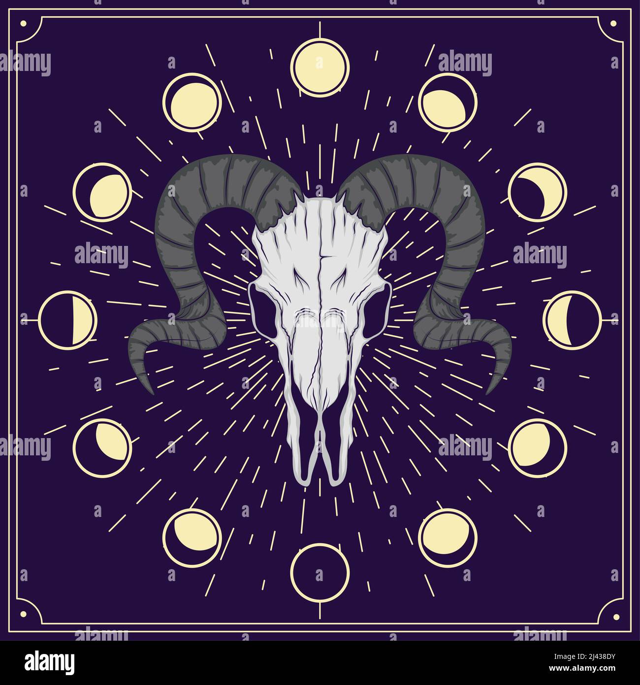 Goat Skull And Moon Phases Poster Stock Vector Image Art Alamy goat-skull-and-moon-phases-poster-stock-vector-image-art-alamy