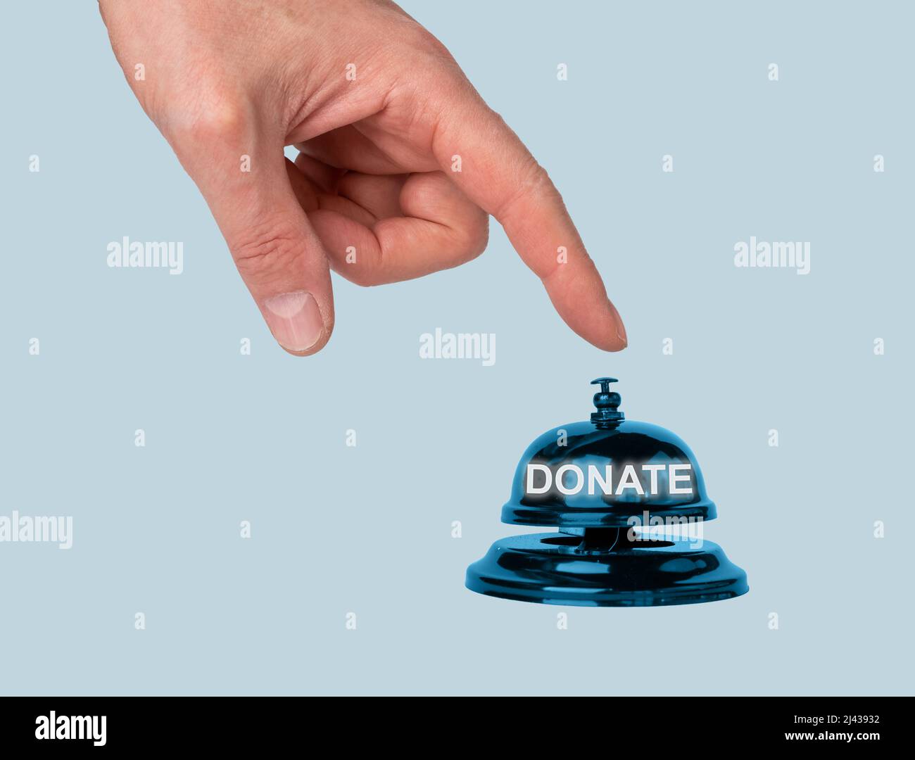 Donate word on bell ring. Donation, charity concept. High quality photo Stock Photo