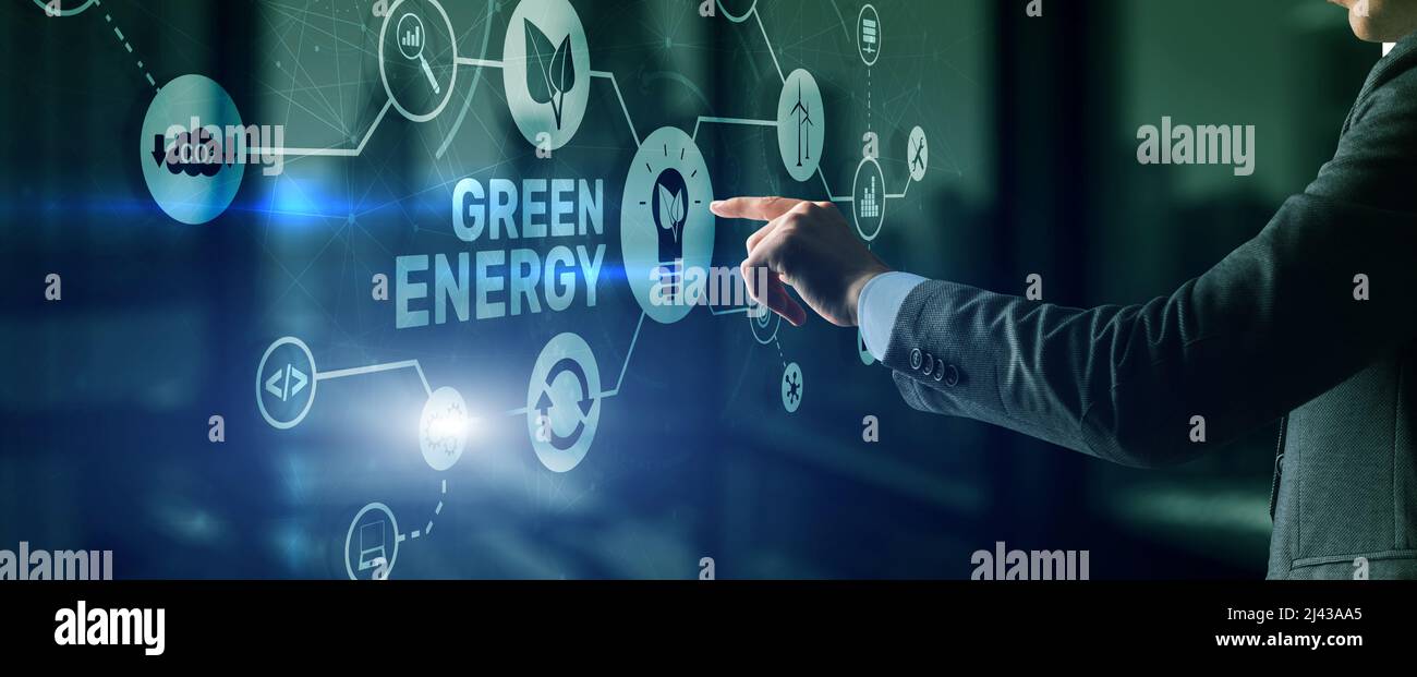 Green Energy Natural Ecology Power electric speed creative. Technology ecology concept Stock