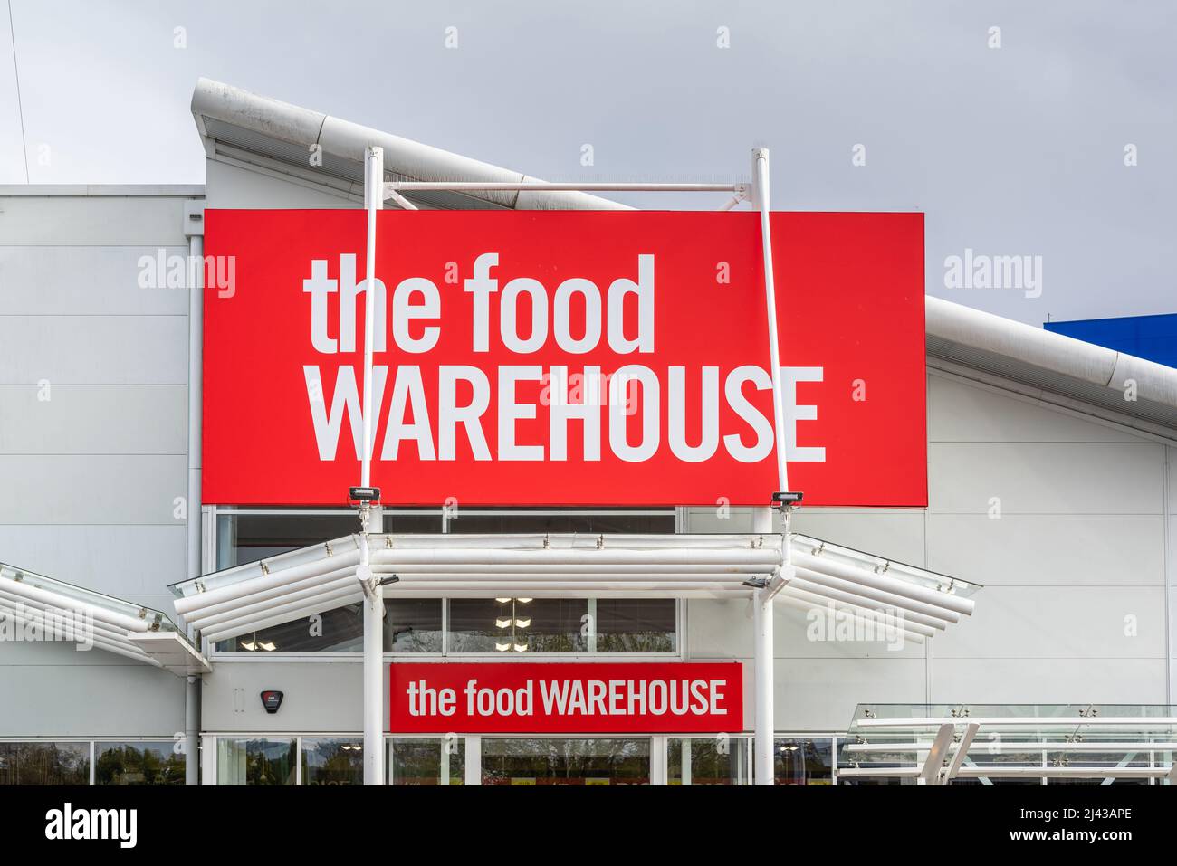 the food Warehouse - British supermarket chain owned by Iceland foods group in Southampton, England, UK Stock Photo