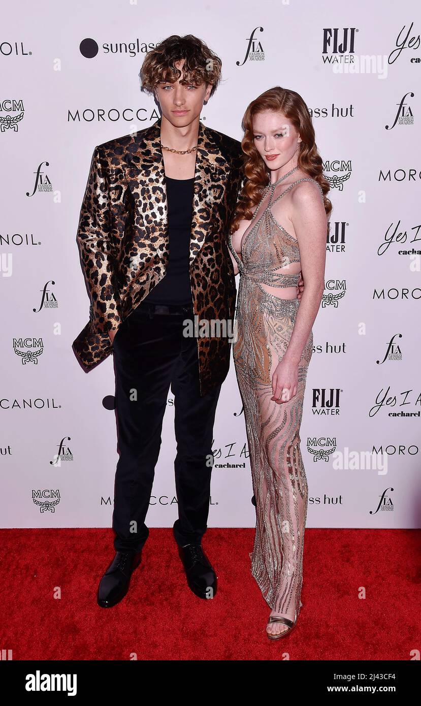 BEVERLY HILLS, CA - APRIL 10: (L-R) Gavin Casalegno and Larsen Thompson