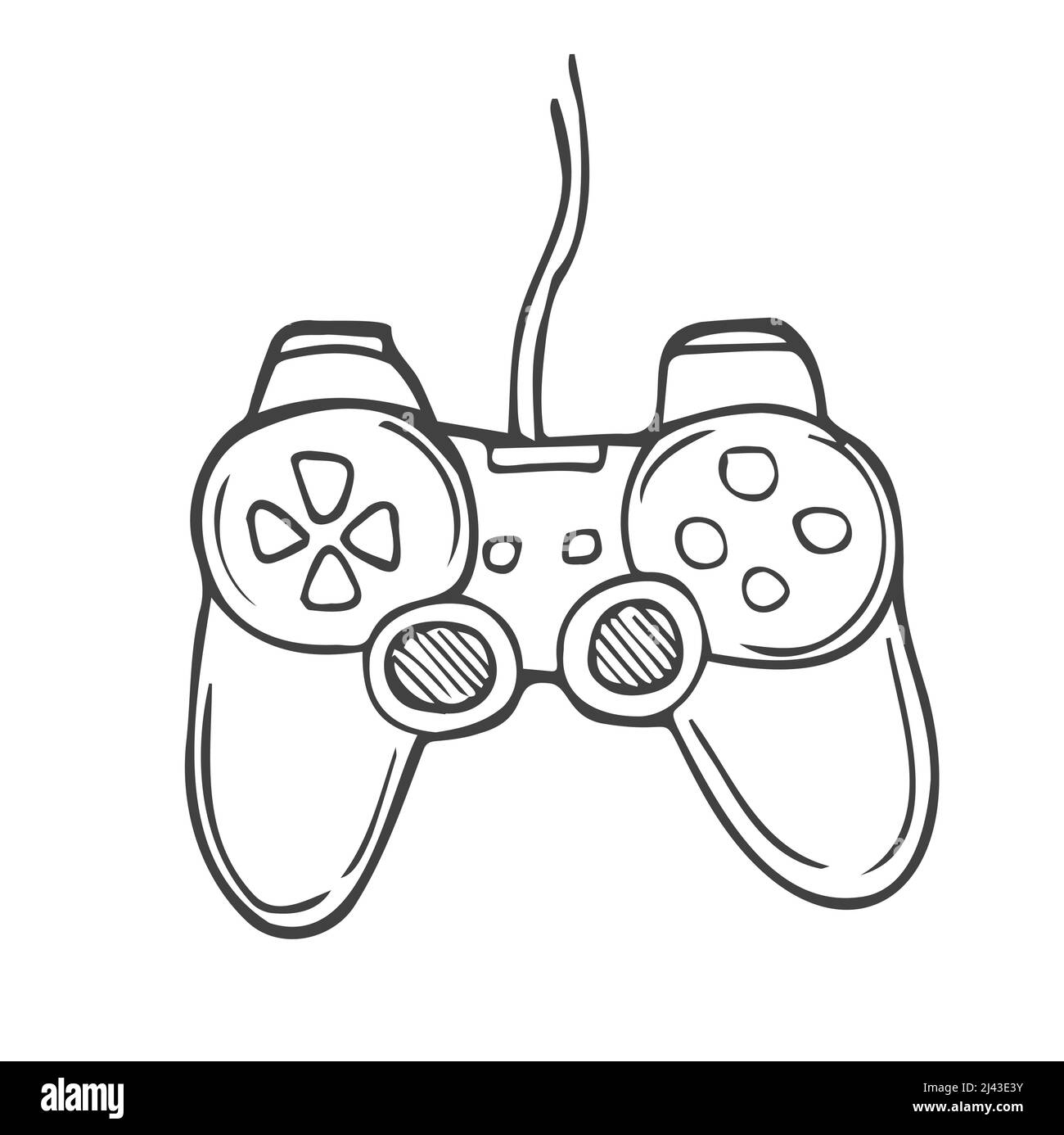 Video game controller sketch Black and White Stock Photos & Images - Alamy