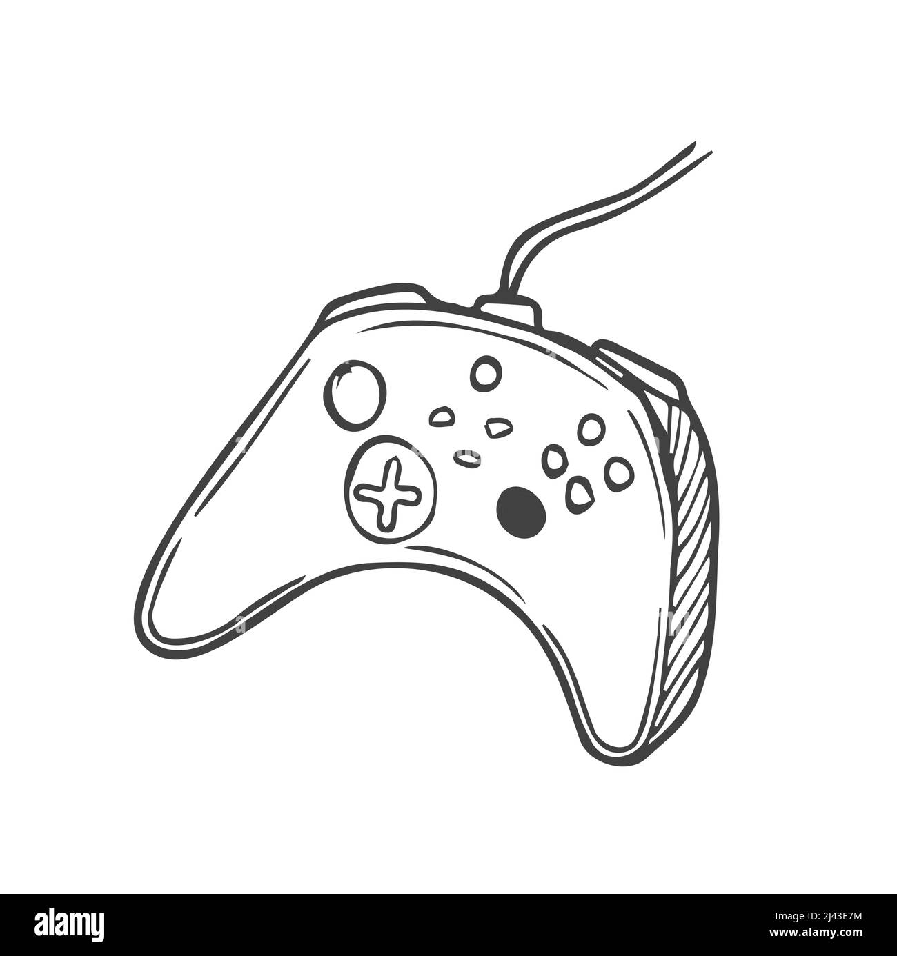 doodle games game art with gaming tools hardware and black and white color  vector illustration Stock Photo - Alamy