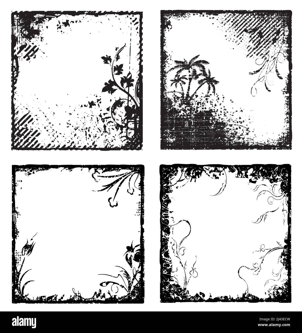 Black floral frames Stock Vector Images - Alamy