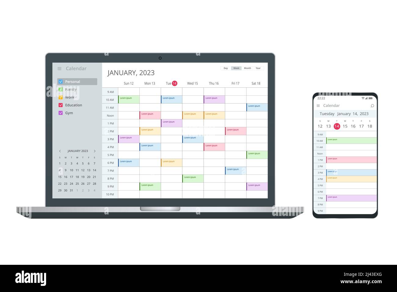 Calendar Planner Organization Management Digital Electronic Calendar
