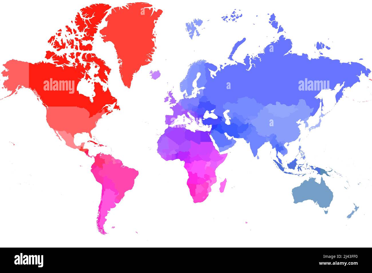 Colorful political map of World Stock Vector Image & Art - Alamy