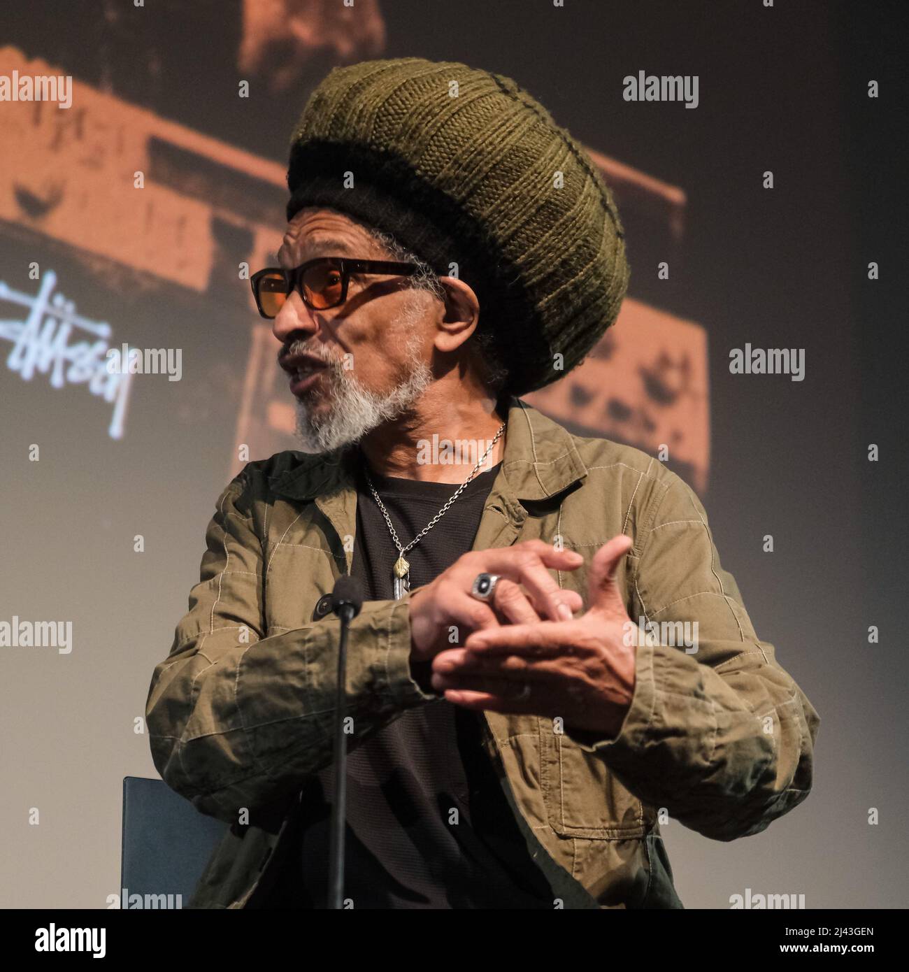 London, UK. 11th Apr, 2022. UK. Monday, Apr. 11, 2022. Don Letts on stage at Mark Kermode in 3D at the BFI Southbank. Picture by Credit: Julie Edwards/Alamy Live News Stock Photo