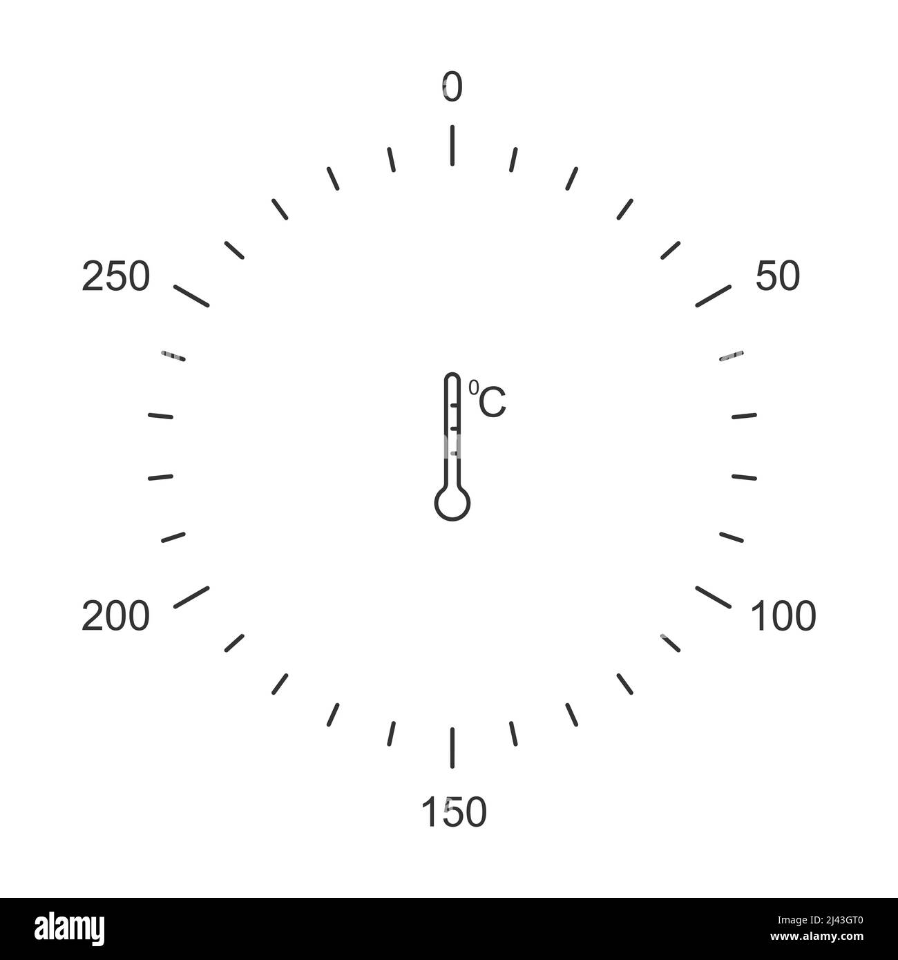 Oven dial knob markup template with Celsius temperature gauges and