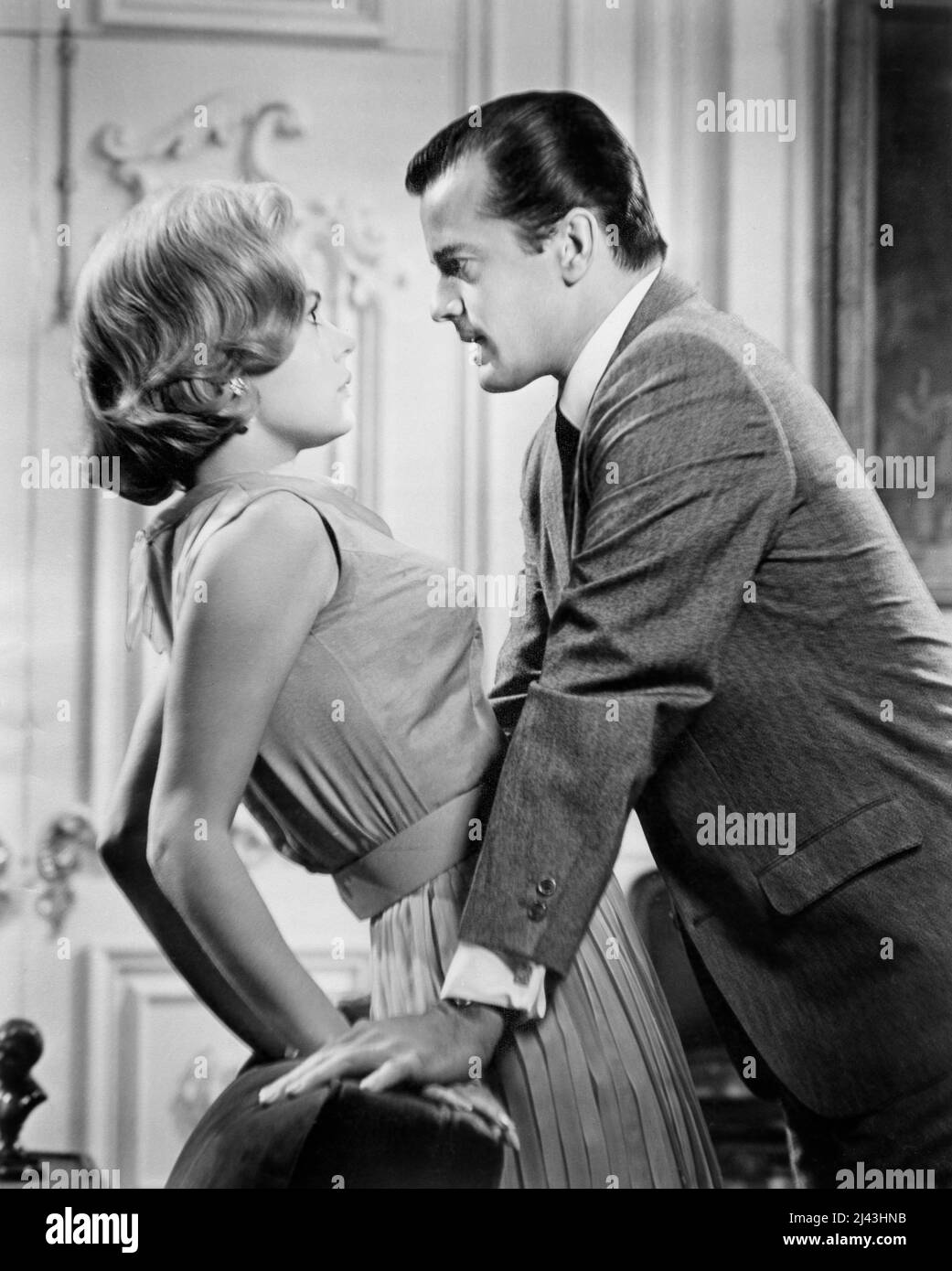 Sandra Dee, Robert Goulet, on-set of the Film, 'I'd Rather Be Rich', Universal Pictures, 1964 Stock Photo