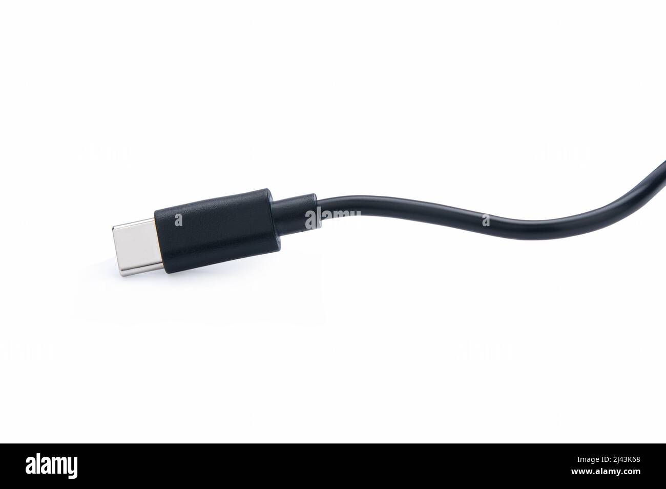 USB type c cable isolated on white background. with clipping path Stock Photo