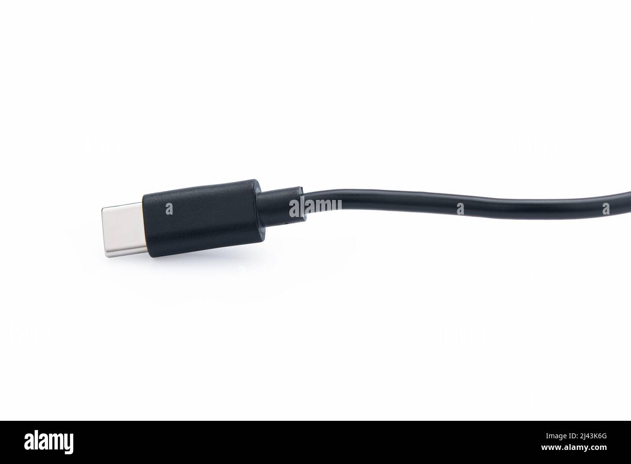 USB type c cable isolated on white background. with clipping path Stock Photo