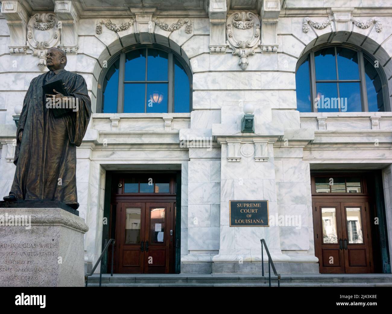 Entrance to Louisiana Supreme Court, New Orleans. Stock Photo